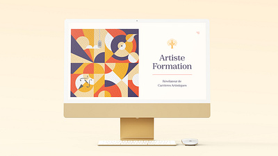 Website for an 'Artist Career Booster' branding color palette design elegant geometric graphic design hero section illsutration minimal professional shapes ui ux webdesign website