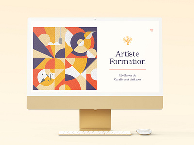 Website for an 'Artist Career Booster' branding color palette design elegant geometric graphic design hero section illsutration minimal professional shapes ui ux webdesign website