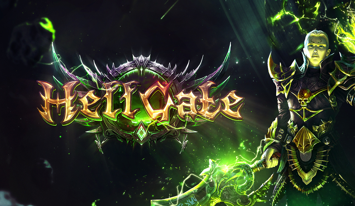 Hellgate - Mmorpg Game Logo Design 💙 devil diablo fantasy logo game gamelogo green hell gate logos metin2 mmorpg toxic ui video game