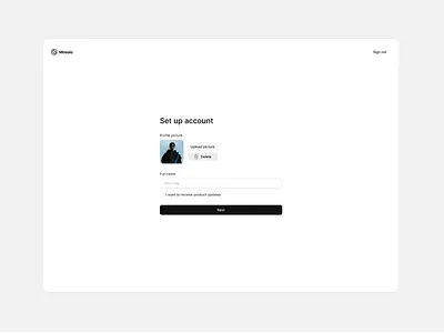 Set up account form minimalist onboarding product product design profile saas saas design ui ux