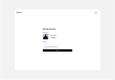 Set up account form minimalist onboarding product product design profile saas saas design ui ux