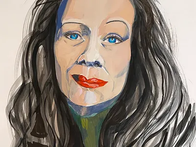 The Young with the long neck illustration portrait woman