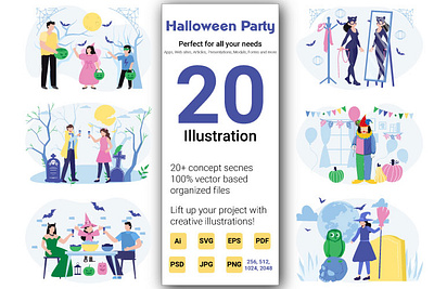 Halloween Party Illustration Pack celebration