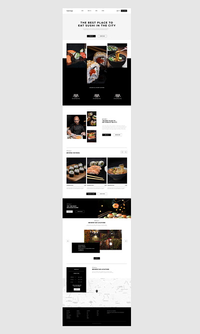 Sushi landing page, UI design sushi sushipage ui