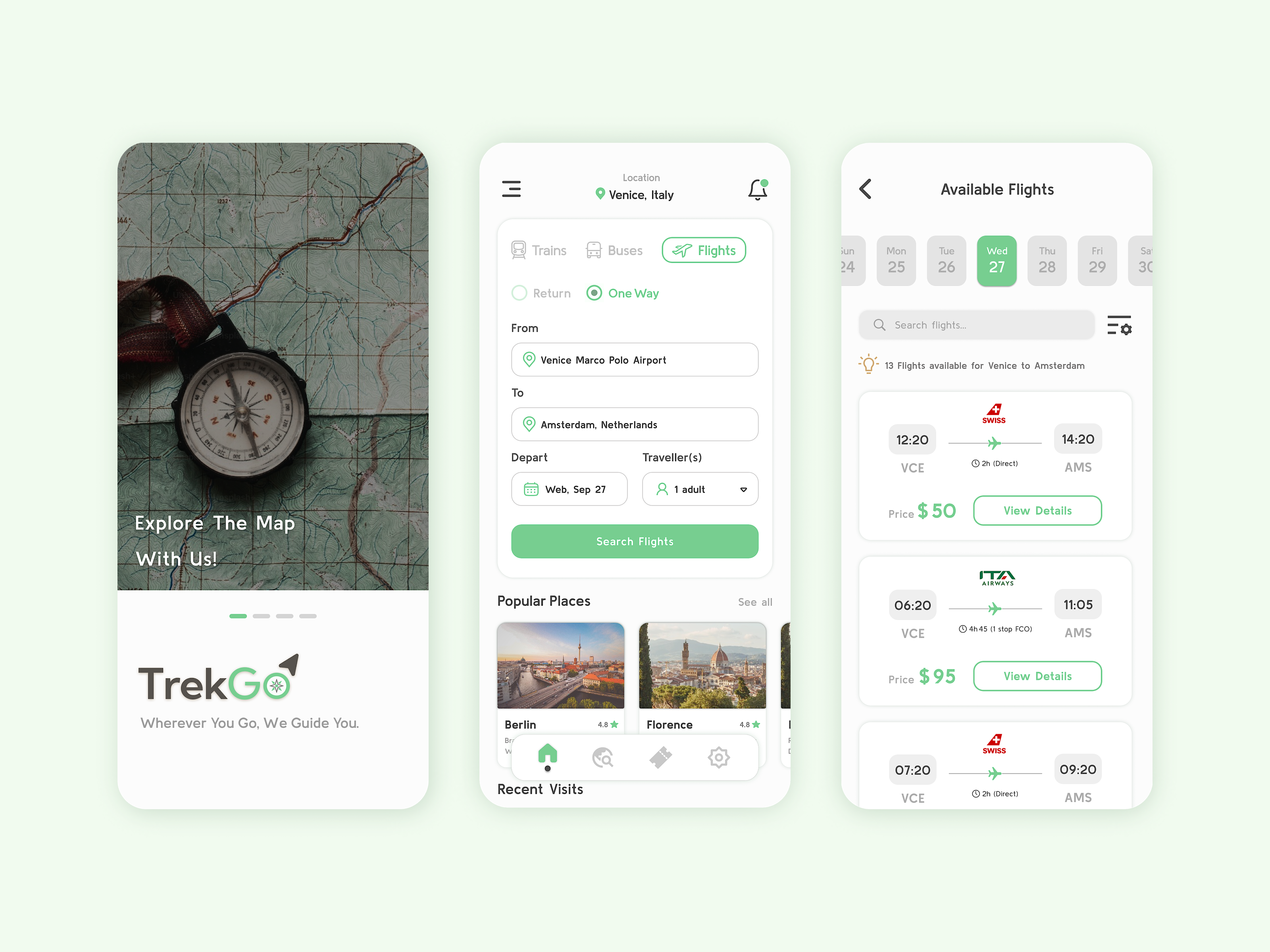 TrekGo - Ticket Booking Mobile App aeroplane branding bus creative design designinspiration dribbble explore figma journey logo map online booking product design ticket booking ticket booking app train traveling ui ux