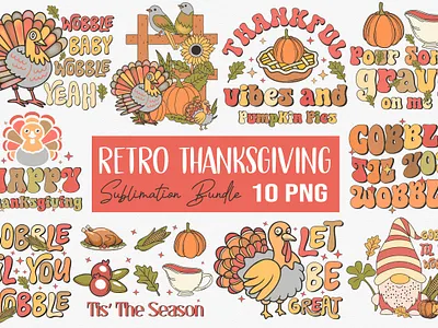 Retro Thanksgiving Sublimation Bundle welcome
