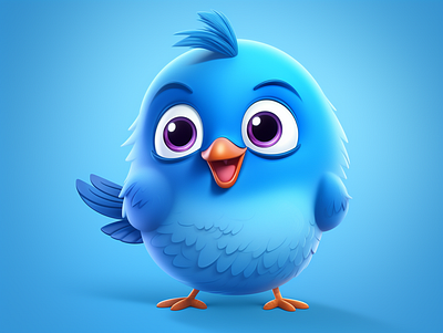 010 - If Twitter bird was still alive 3d 3d character bird cinema4d design illustration render twitter ui ux x