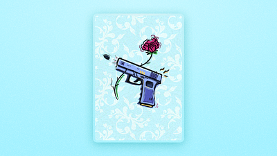 Guns n Roses band branding card cards graphic guns illustration procreate roses
