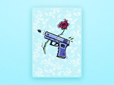 Guns n Roses band branding card cards graphic guns illustration procreate roses