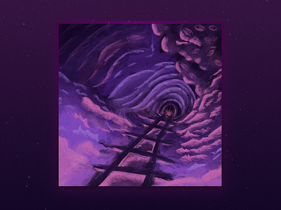 Space Tunnel art clouds graphic illustration procreate space spooky train