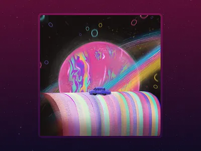 Retro Future Road Trip candy dreamy futuristic graphic illustration procreate retro futurism road road trip space universe
