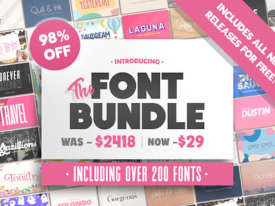 The HUGE Font Bundle (98% OFF) SALE ligatures