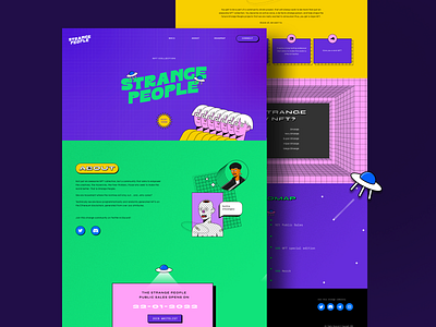 Strange People branding crypto landing page nfts ui uxui design website