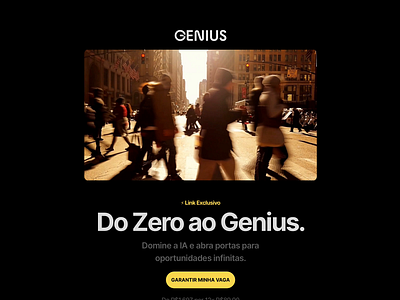 Genius Landing Page ai clean course design framer landing page minimal ui