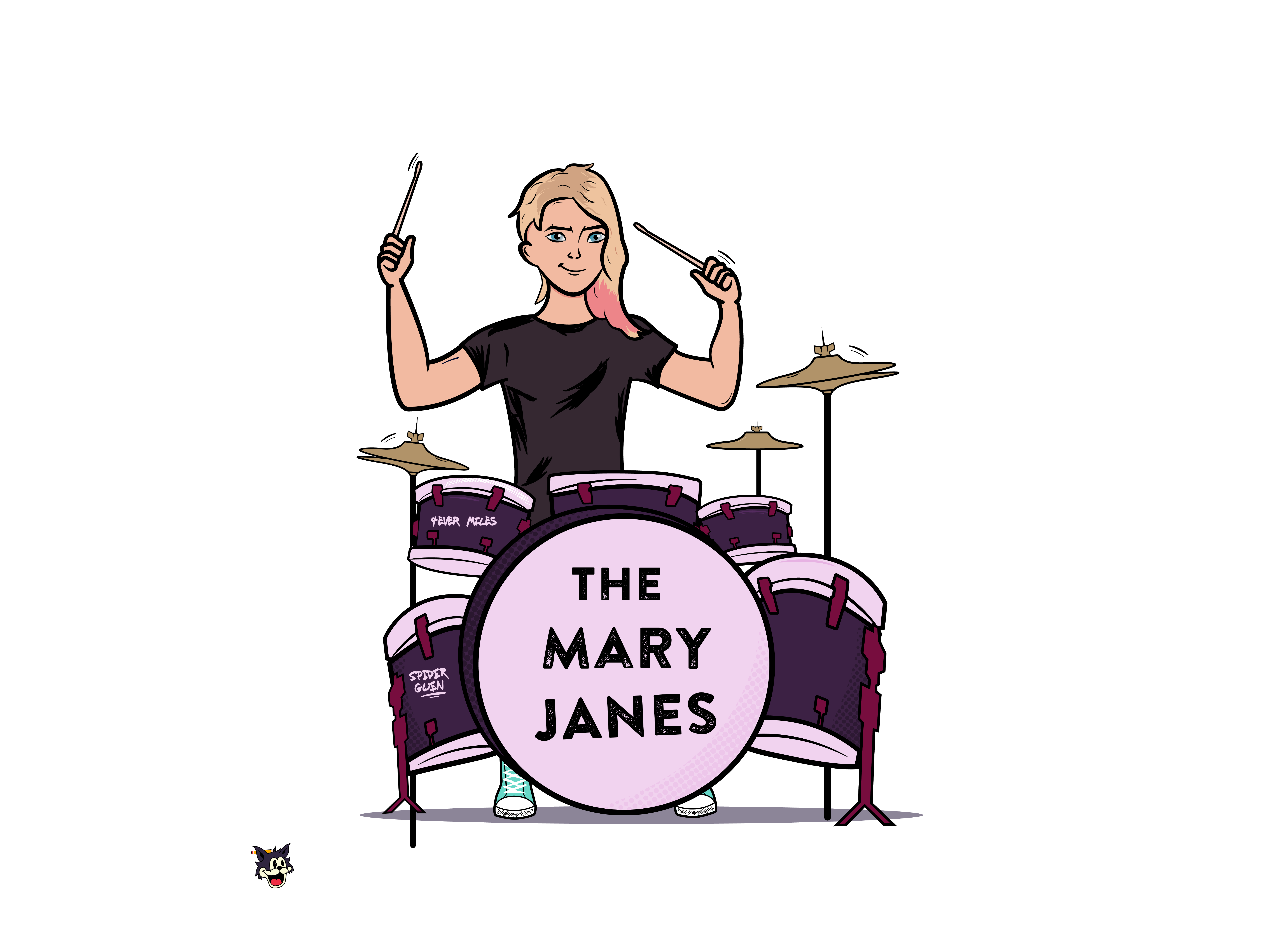 Drumer Gwen drumms gwenstacy illustration spidergwen vector