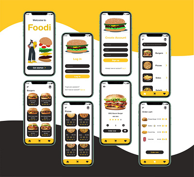 Fast Food Ordering Application app design application design food mobile mobile design ui design