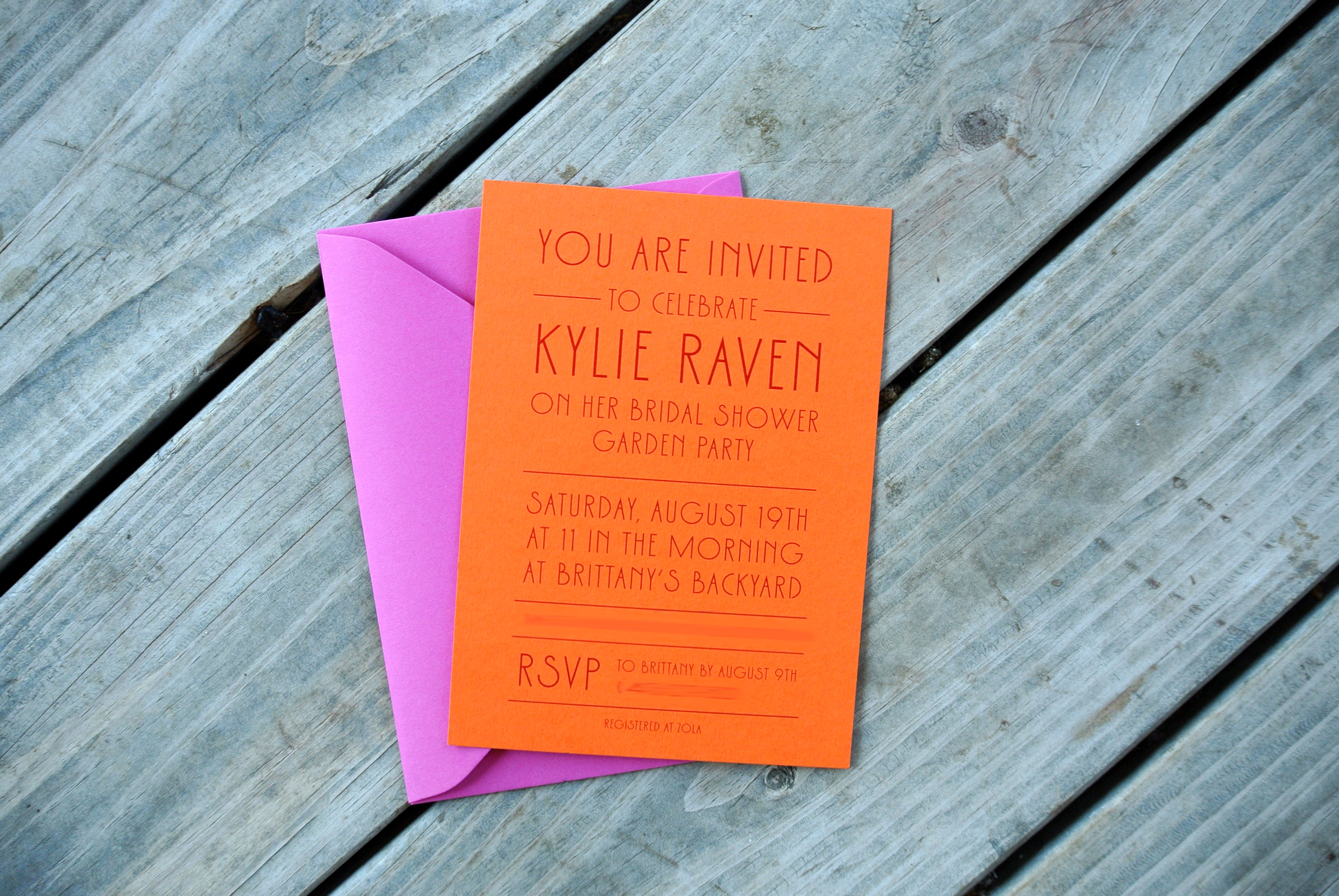 Mandarin-Uschia Wedding Shower Invite fuschia wedding shower graphic design mandarin bachelorette invite