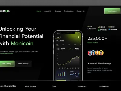 MONICOIN WEB APP trading ui