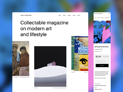 Contemporary Art Store 🛒 Art Issue art contemporary contemporary art culture e commerce magazine store ui web