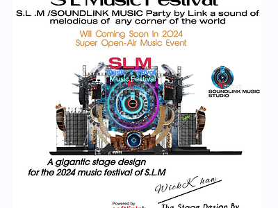 Stage design for the SoundLink Music 2024 S.L.M music Festival branding graphic design logo