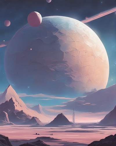 Before the storm digital illustration digital painting futuristic illustration landscape peaceful planet planetary planets quiet scenery sci fi sciencefiction scifi skyline space spacescape universe