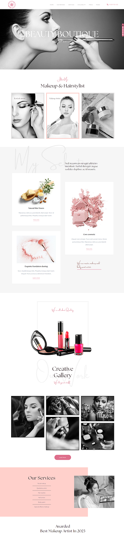 Spa Boutique beauty design maekup artist salon spa themes ui ux website wordpress theme