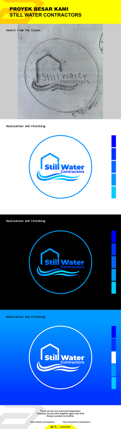 Logo For Still Water Contractors brand identity branding design logo graphic design logo sketch to vector vector