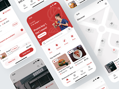 Yumz - Food Delivery App add cart app burger courier delivery delivery service dinner fast food food food delivery food order hungry mobile order restaurant service ui ui design uiux