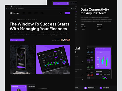 Pinancego - Website Statistics apps branding chart dashboard design finance graphic design landingpage management mobile statistics ui uiux uix ux website