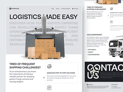 MUAKMUAK - Logistic Landing Page box cargo company container delivery design freight landing page logistic logistics shipment shipping supply transport truck trucking ui web design website