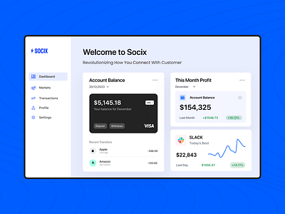 CRM dashboard - Socix analytics app bank charts clean crm crm design customer management dashboard dashboard business interface product product design saas sidebar table trend trending website