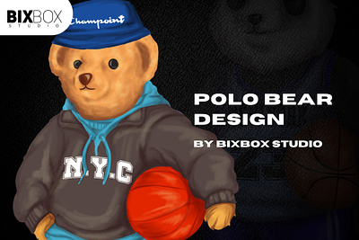 Streetwear Design Polo for T-Shirt - Polo Bear Basket cartoon character fashion design graphic design illustration polo bear streetwear design