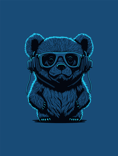 Cute Bear adobe illustrator artwork bear bear animal cute animal cute bear design digital art drawing illustration portrait t shirt design