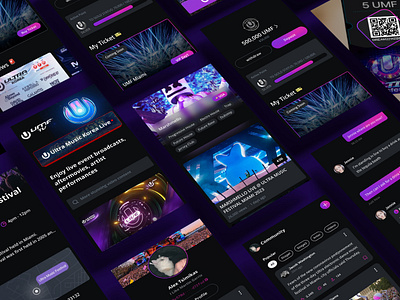 Ultra Music Festival APP UI Design app ui app ux blochchain branding crypto design festival illustration mobile ui ui umf wallet
