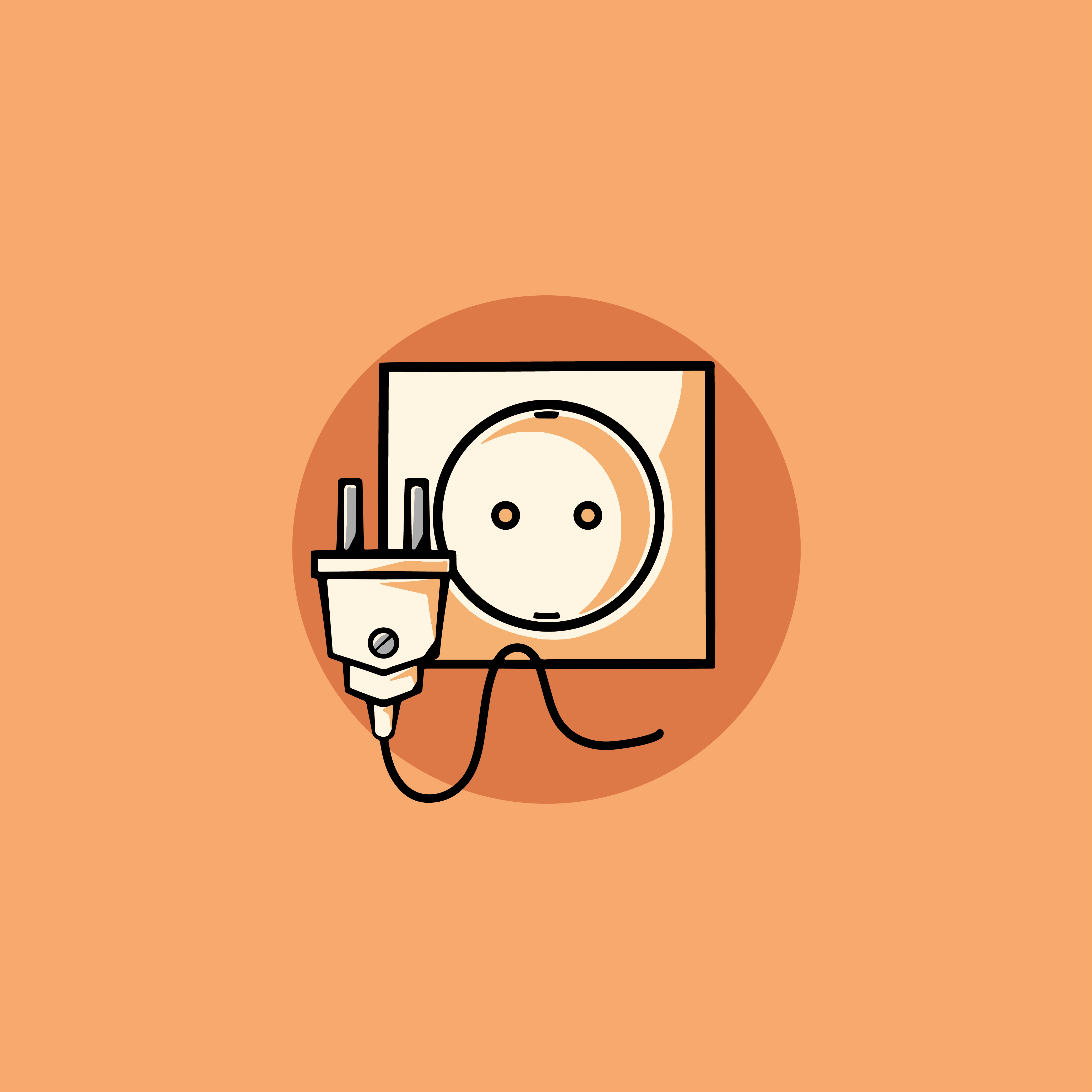 Simple Electric Socket Cartoon Illustration branding connection point