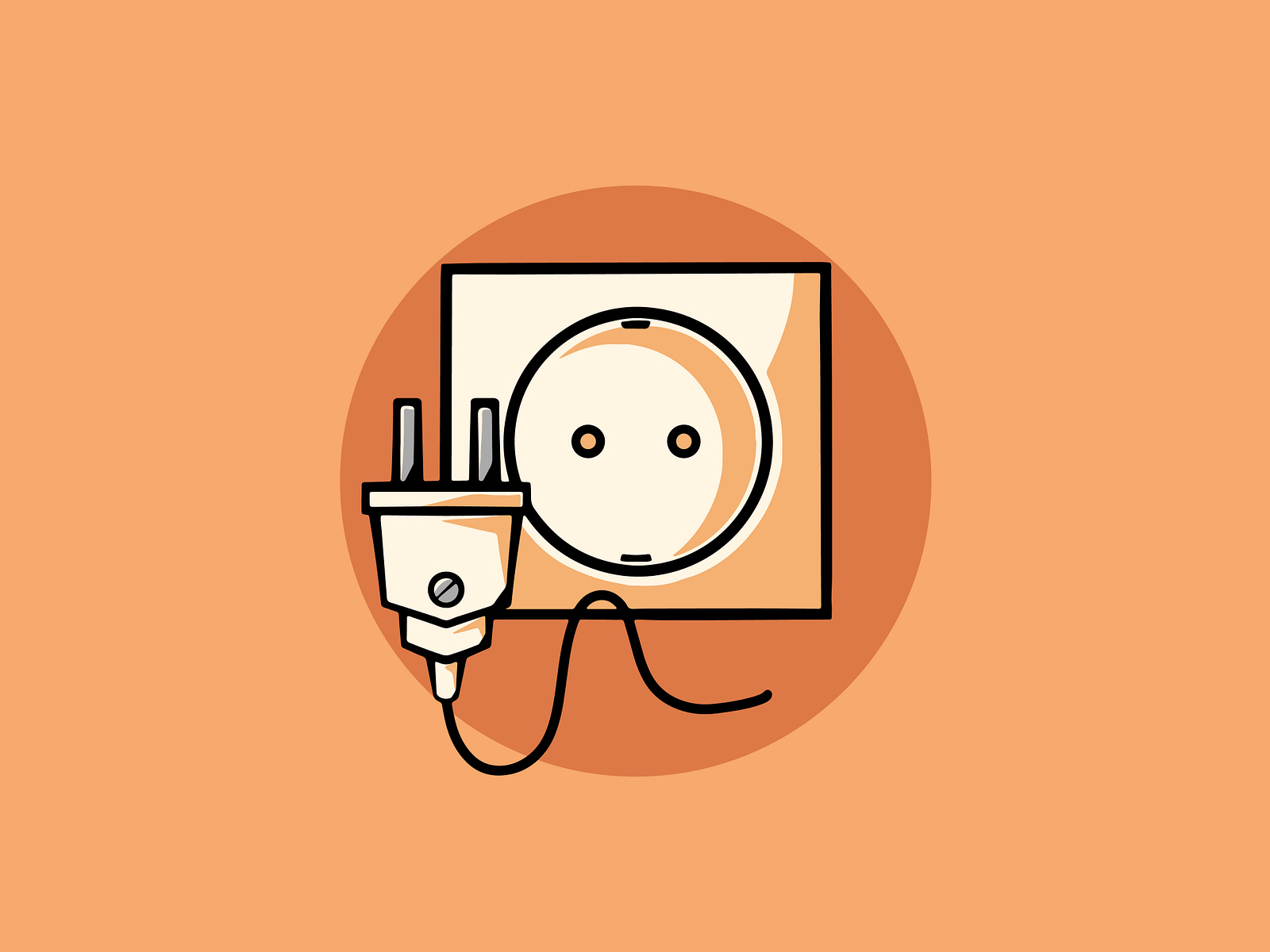 Simple Electric Socket Cartoon Illustration by Cubbone on Dribbble