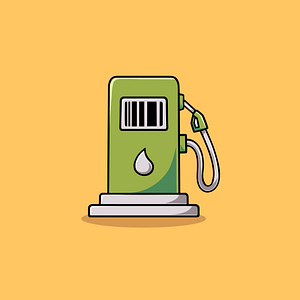 Simple Gas Station Icon Cartoon Illustration by Cubbone on Dribbble