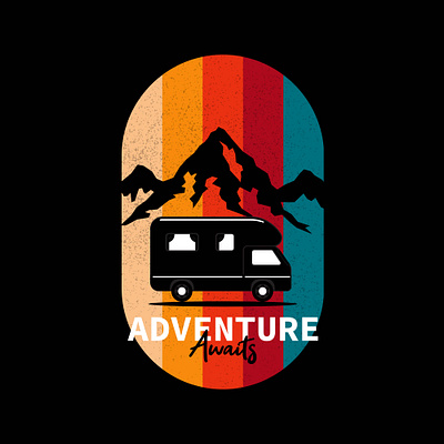 Adventure Awaits T shirt design branding design graphic design illustration social media post t shirt