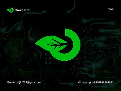 GreenTech, a tech logo and brand identity design brand identity logo tech tech logo