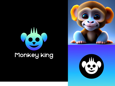 Monkey king Logo, Animal character Logo animal animal logo art brand branding character design king logo logo logo brand logo new logogrid logomaker logos logotipo modern monkey monkey king monkey king logo monkey logo