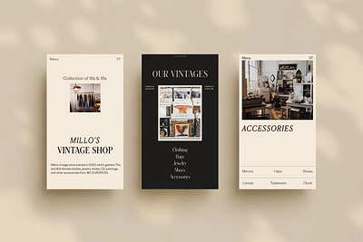 Vintage Shop App | UI Concept app appdesign branding concept conceptual graphic design ui uidesign uiux vintage