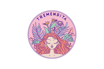 Tremendita adventure apparel badge branding design emblem flatdesign floral illustration label line lineart linework logo monoline patch pin sticker tshirt vector