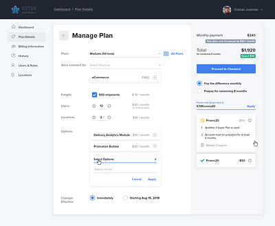 Manage Payment Plan UX dashboard fintech payment ui ux uxui