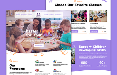 Daily UI Challenge - D17 - a Landing Page for Preschool Kids app course daily ui challenge design kids course kids school kindergarden for kids landing page landing page for education landing page for kids school landing page for preschool landing page for school playground for kids playschool for kids ui uidesign website