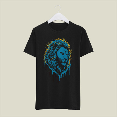 The Lion adobe illustrator animal artwork design digital art drawing illustration lion portrait t shirt design