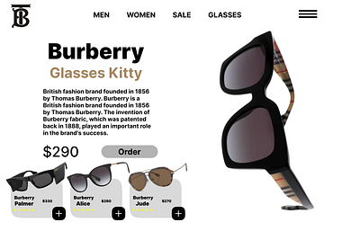 Burberry Glasses layout design design ui ux