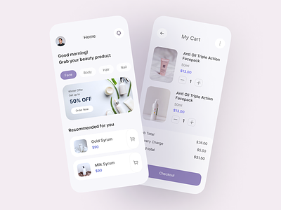 Online Beauty Product Purchase Mobile App aamamun beauty beauty product cosmetics design ecommerce fresh design mobile app design mobile app ui mobile ui online beauty online buy ui uiuxdesign