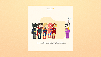 Mother's Day Comic avatar design characters comic strip fampay graphic illustration indian comic indian graphic mom mothers day social media campaign superheroes