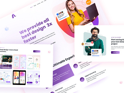 Business Agency Landing Page app clean creative agency design digital agency landing page layout marketing agency mobile modern new design responsive trndy ui ux web web age webflow website