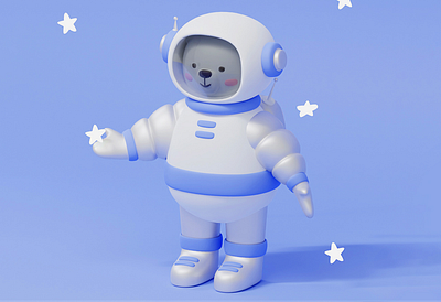 Cosmonaut 3d 3d art 3d artist 3d ilustration blue cartoon character design illustration toy